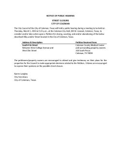 Notice of Public Hearing for Street Closure